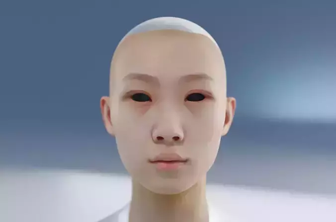 female with fair skin and high nose and full lips