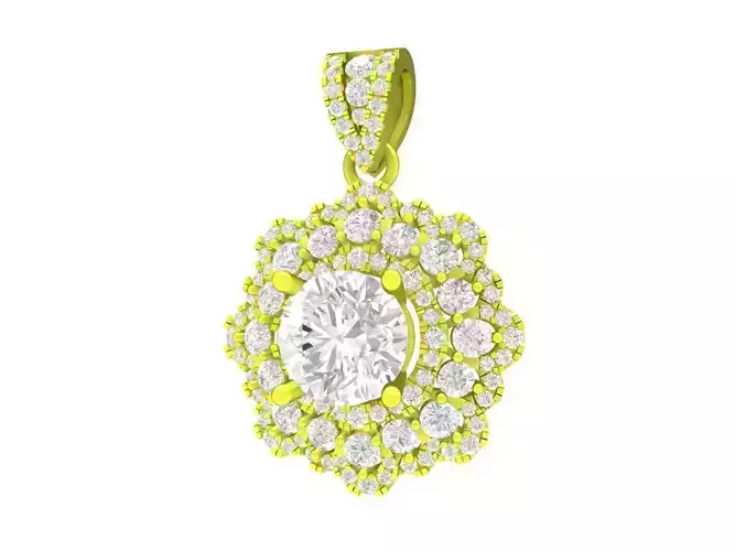 A7480 HongKong Style Luxury Diamond Women Pendant 3D Model