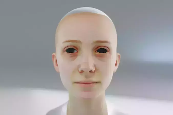 female with big eyes and high nose