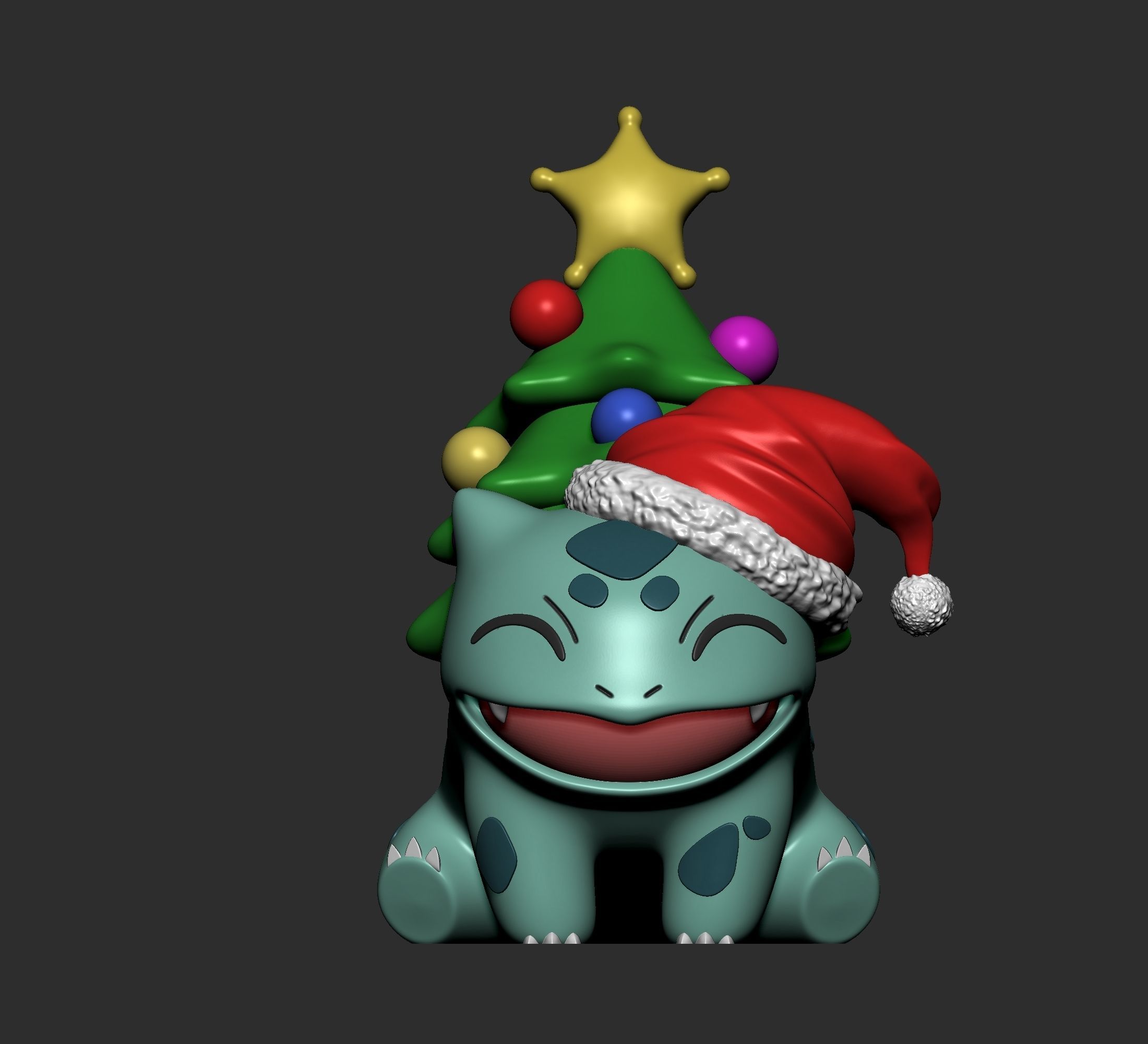 Pokemon - Bulbasaur Christmas 3D print model_1