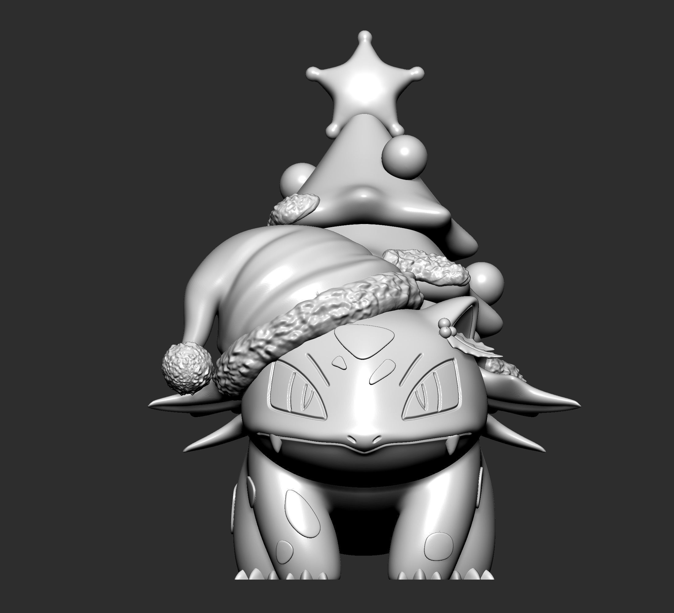 Pokemon - Ivysaur Christmas 3D print model_2