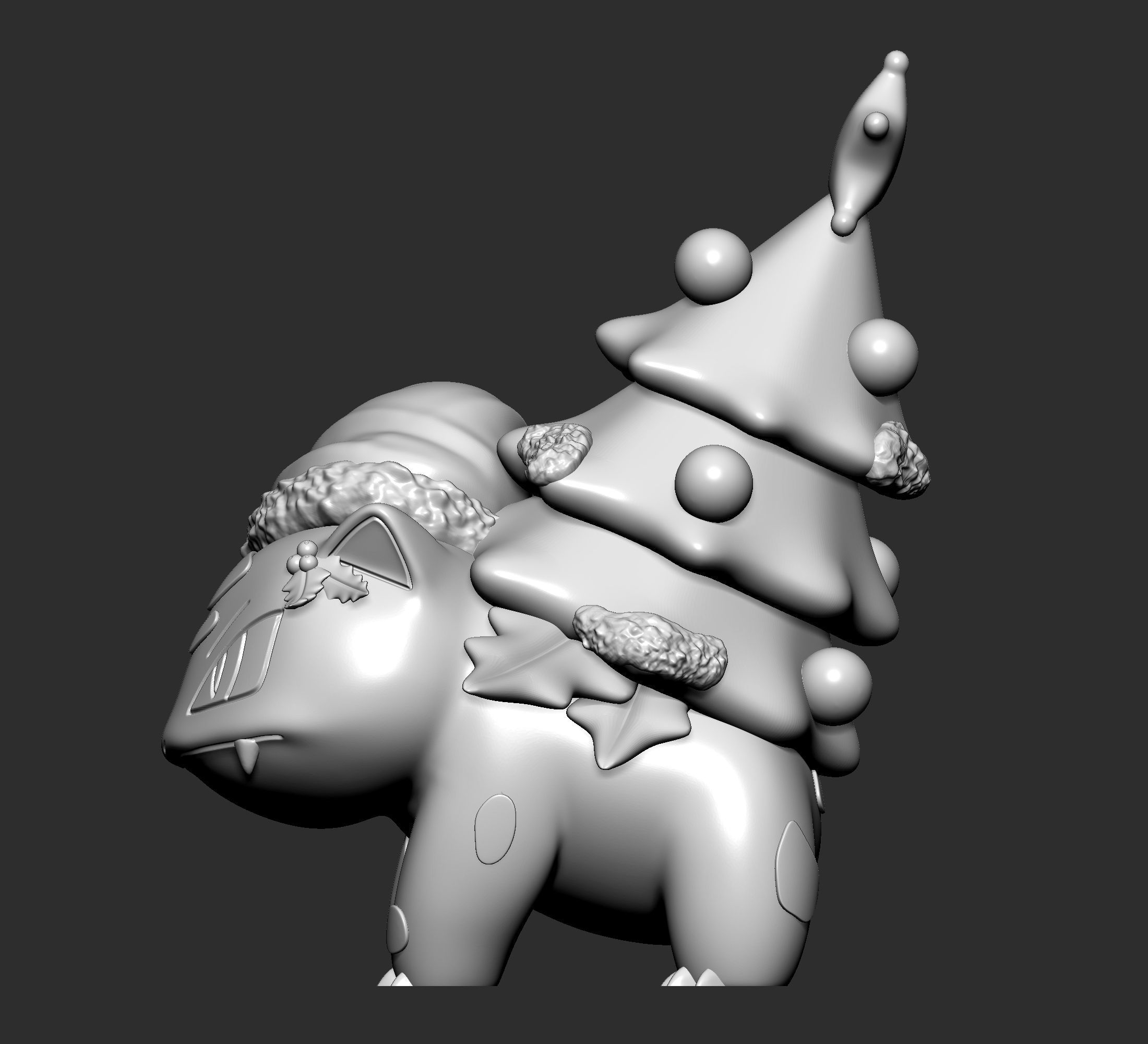 Pokemon - Ivysaur Christmas 3D print model_3