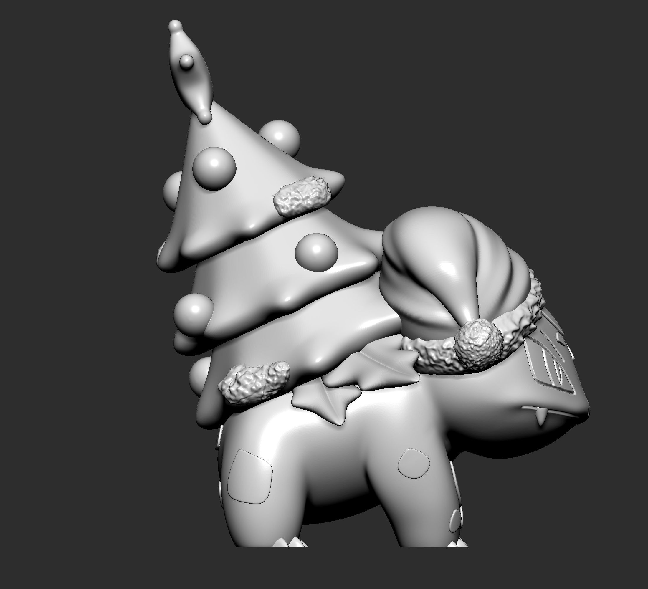 Pokemon - Ivysaur Christmas 3D print model_7