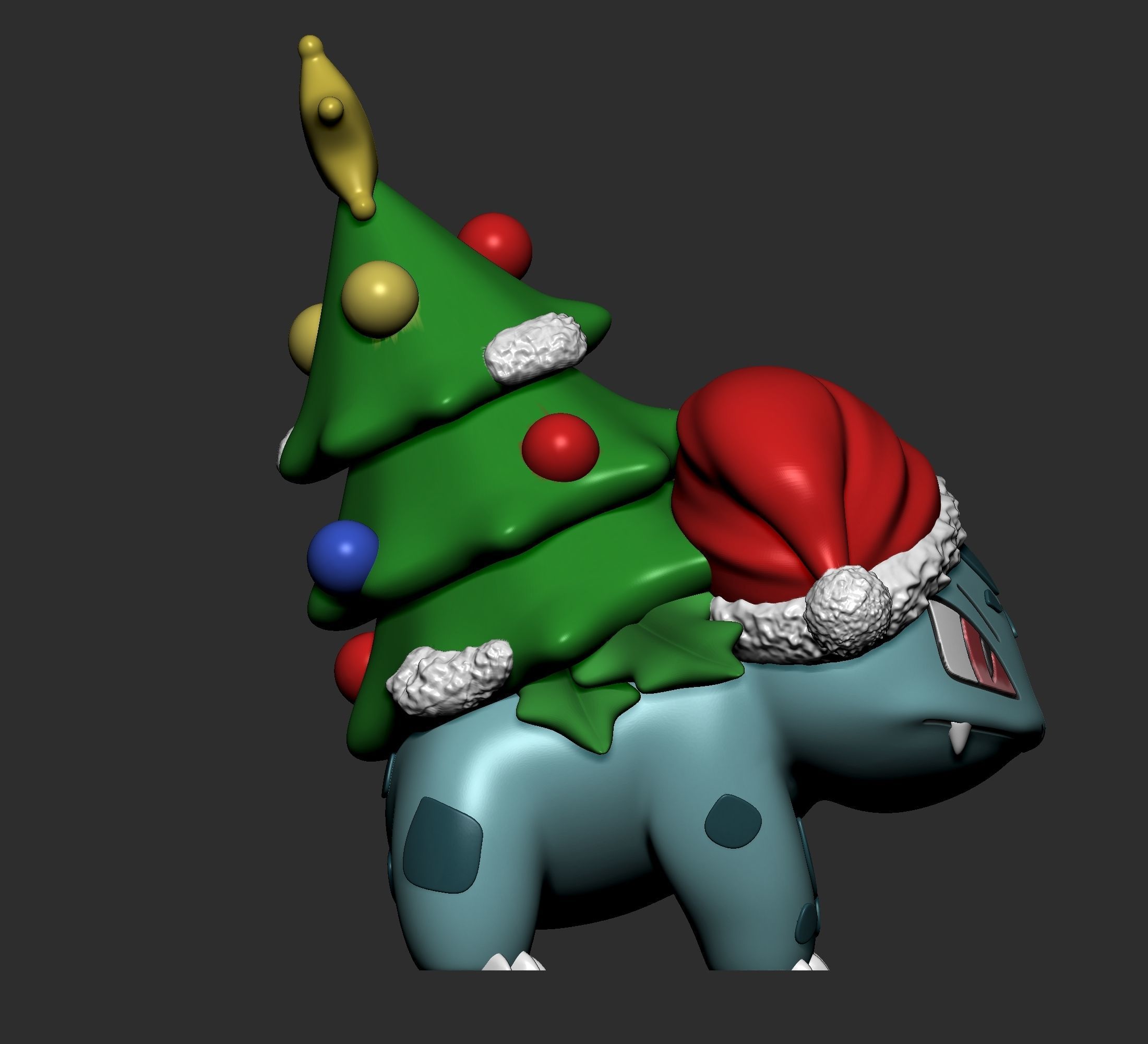 Pokemon - Ivysaur Christmas 3D print model_8