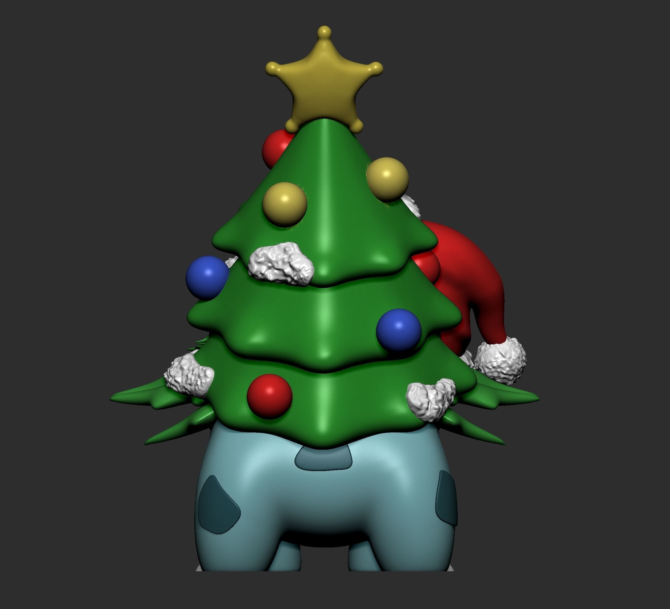 Pokemon - Ivysaur Christmas 3D print model_5