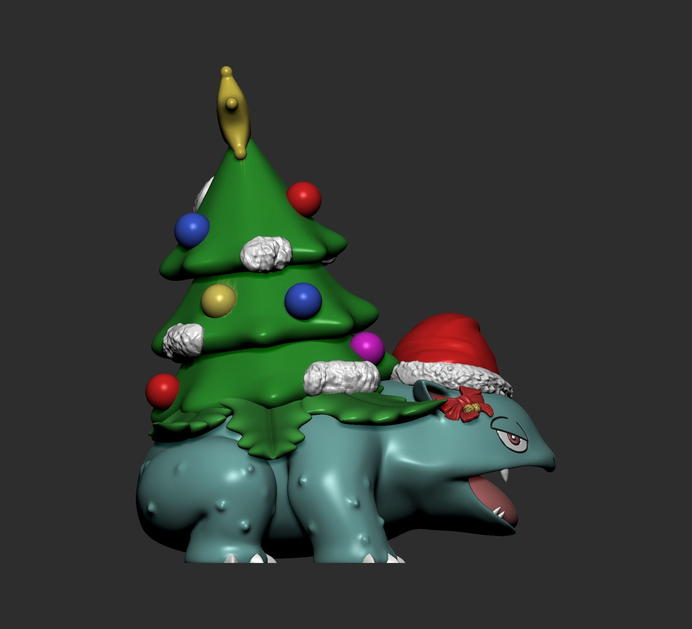 Pokemon - Venusaur Christmas 3D print model_8