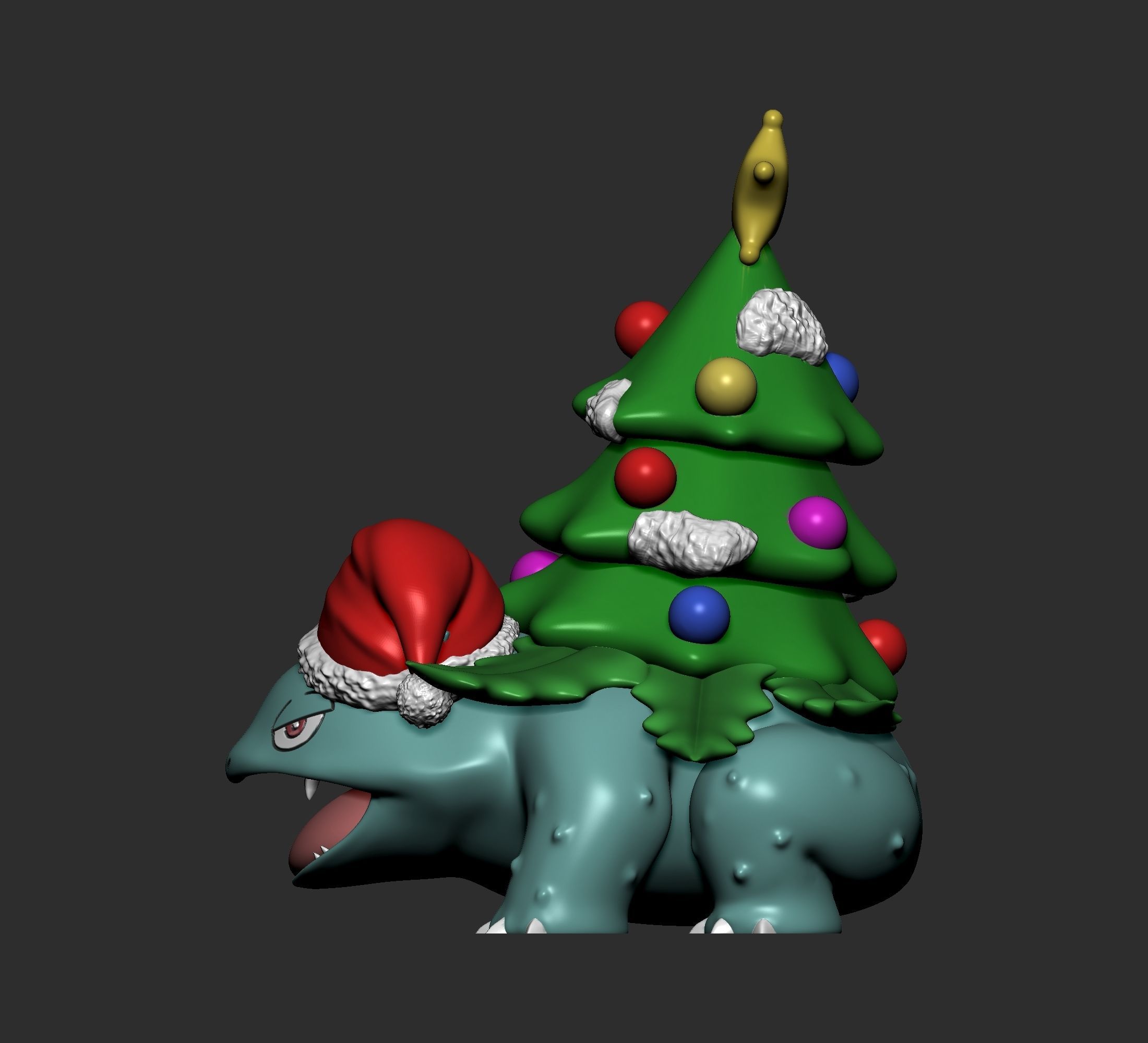 Pokemon - Venusaur Christmas 3D print model_4