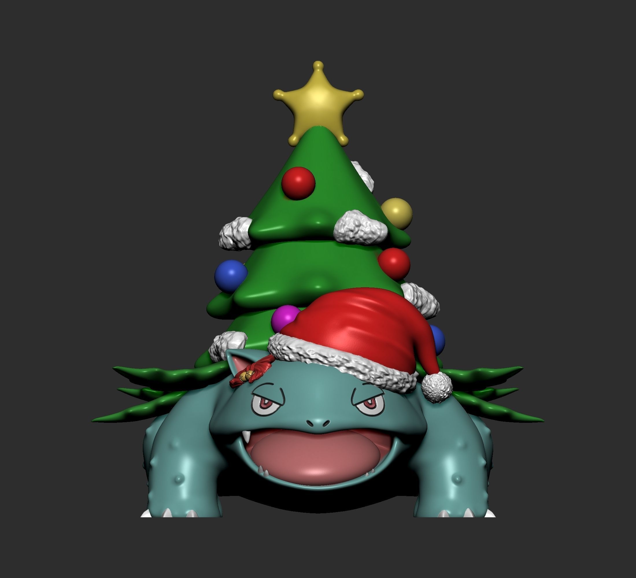Pokemon - Christmas Bulbasaur Ivysaur and Venusaur  3D print model_12
