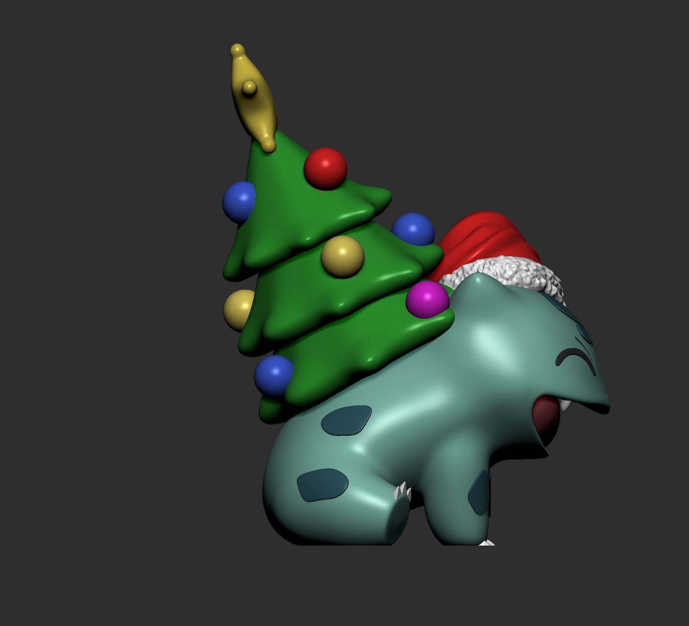 Pokemon - Christmas Bulbasaur Ivysaur and Venusaur  3D print model_5