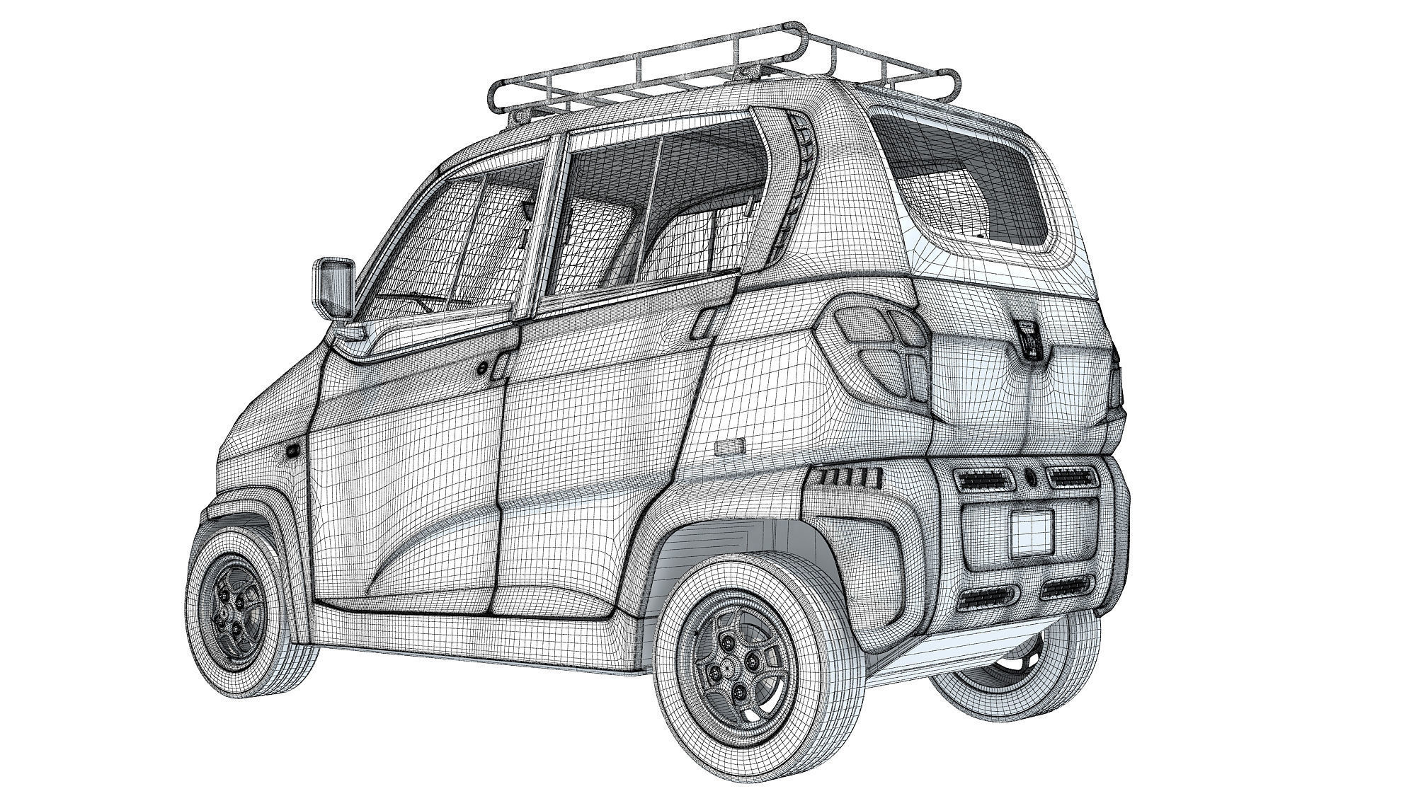 Bajaj Qute Auto Taxi 3D model_15
