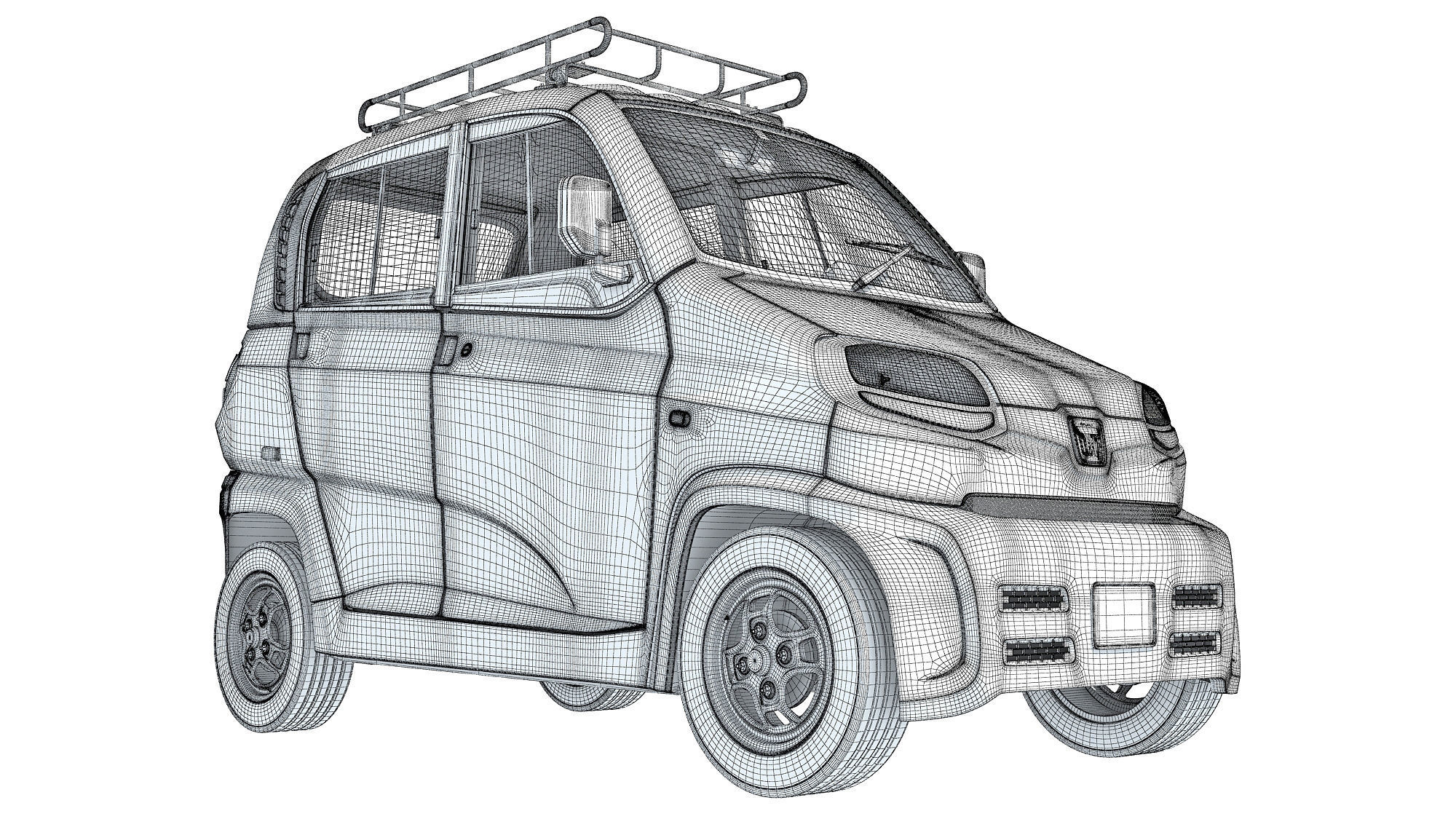 Bajaj Qute Auto Taxi 3D model_17