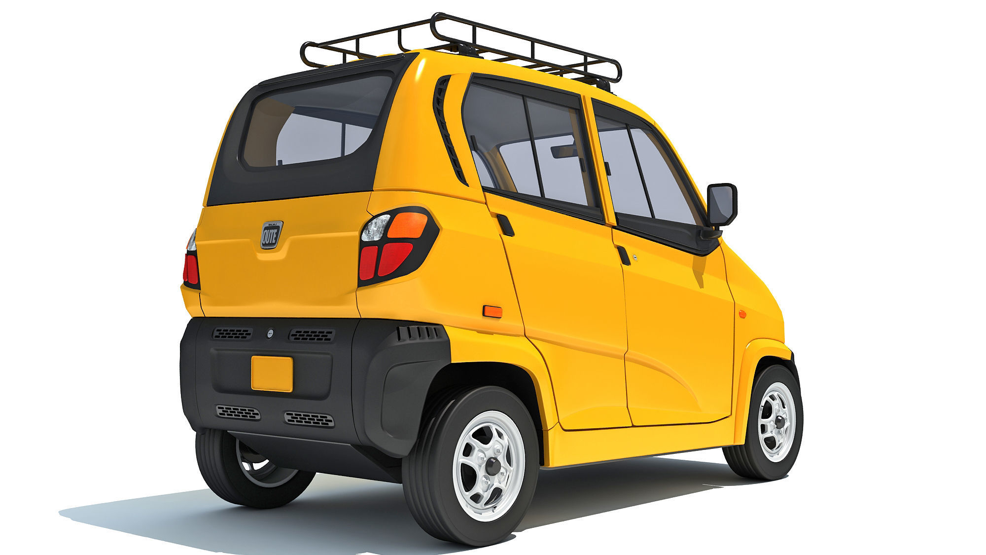 Bajaj Qute Auto Taxi 3D model_4