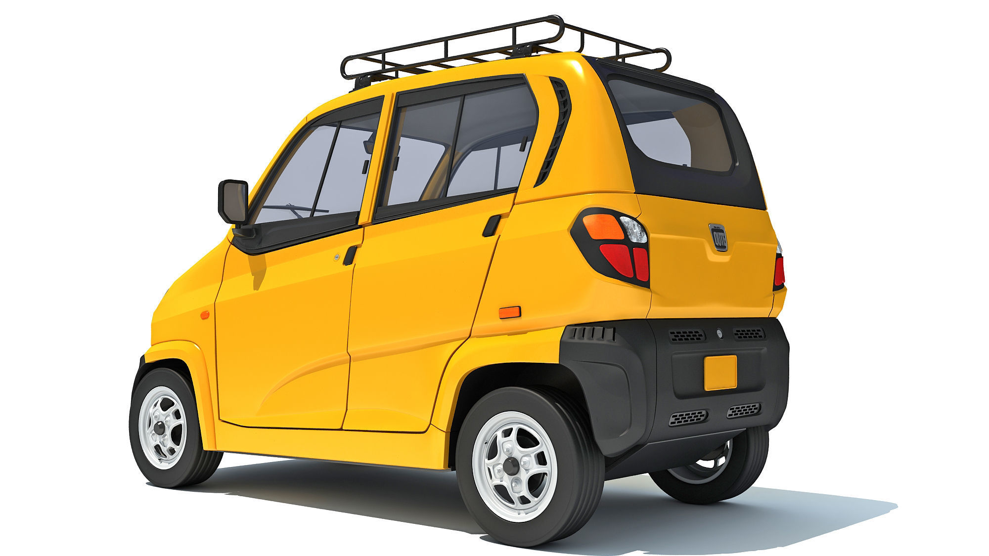 Bajaj Qute Auto Taxi 3D model_2