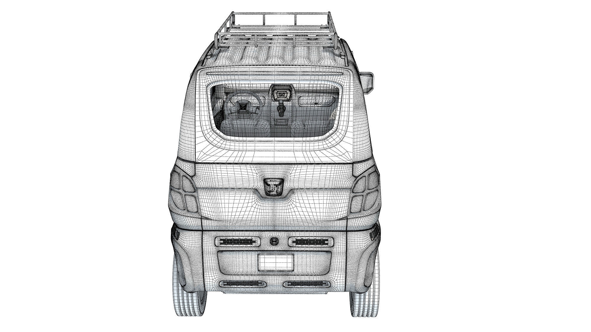Bajaj Qute Auto Taxi 3D model_16