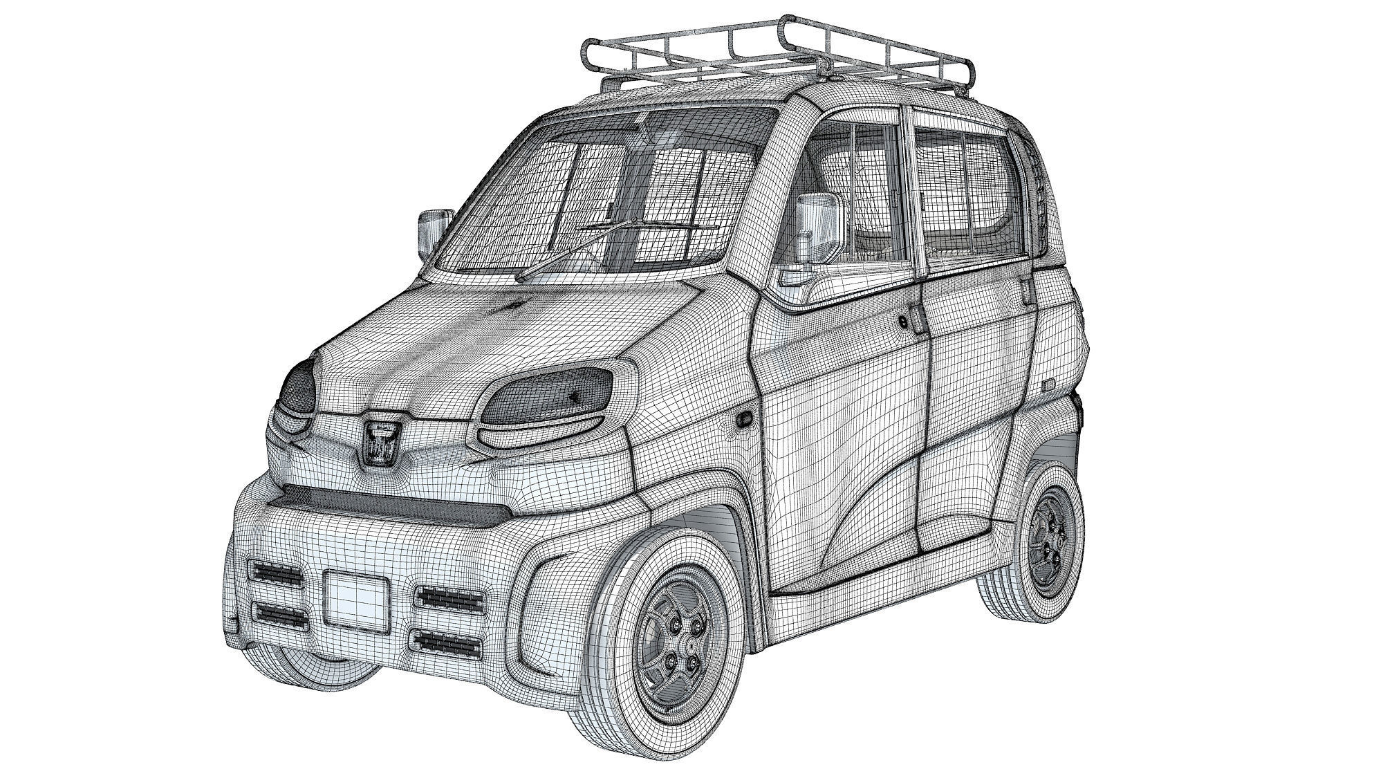 Bajaj Qute Auto Taxi 3D model_14