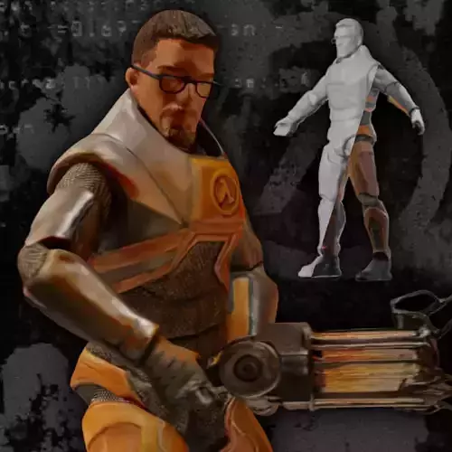 Mondo Gordon Freeman Figurine Action Figure Low-poly 3D model