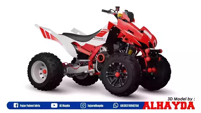 ATV Quad-bike Low-poly 3D model