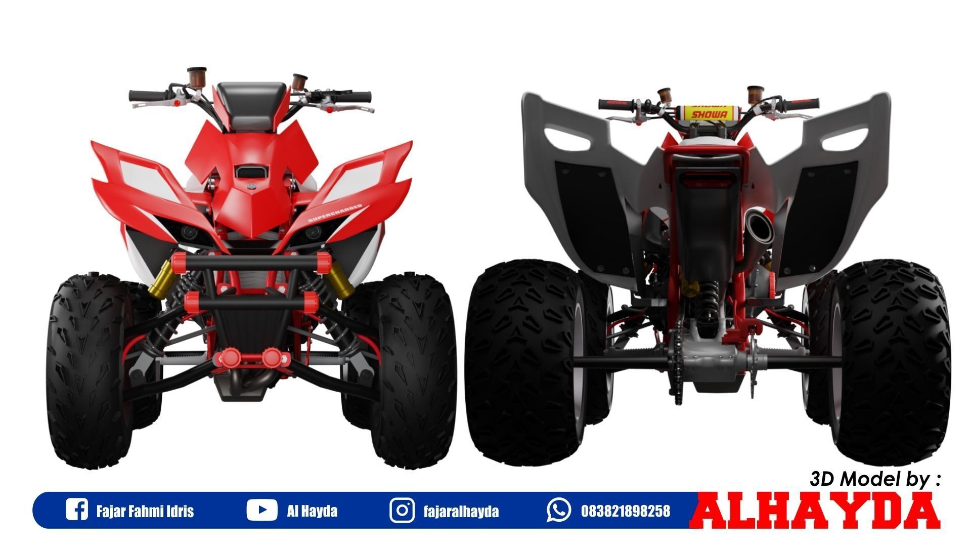 ATV Quad-bike Low-poly 3D model_8