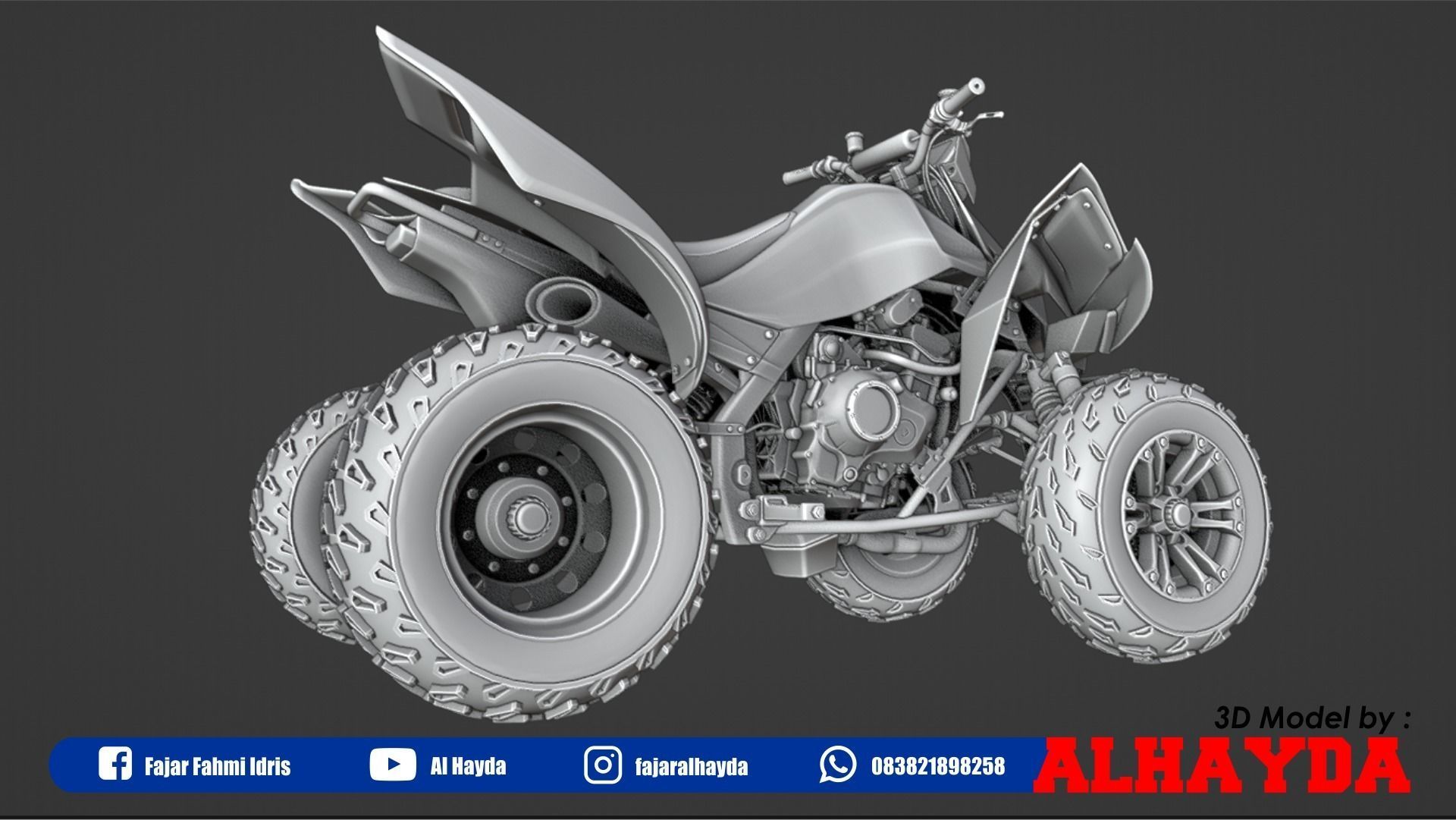 ATV Quad-bike Low-poly 3D model_10