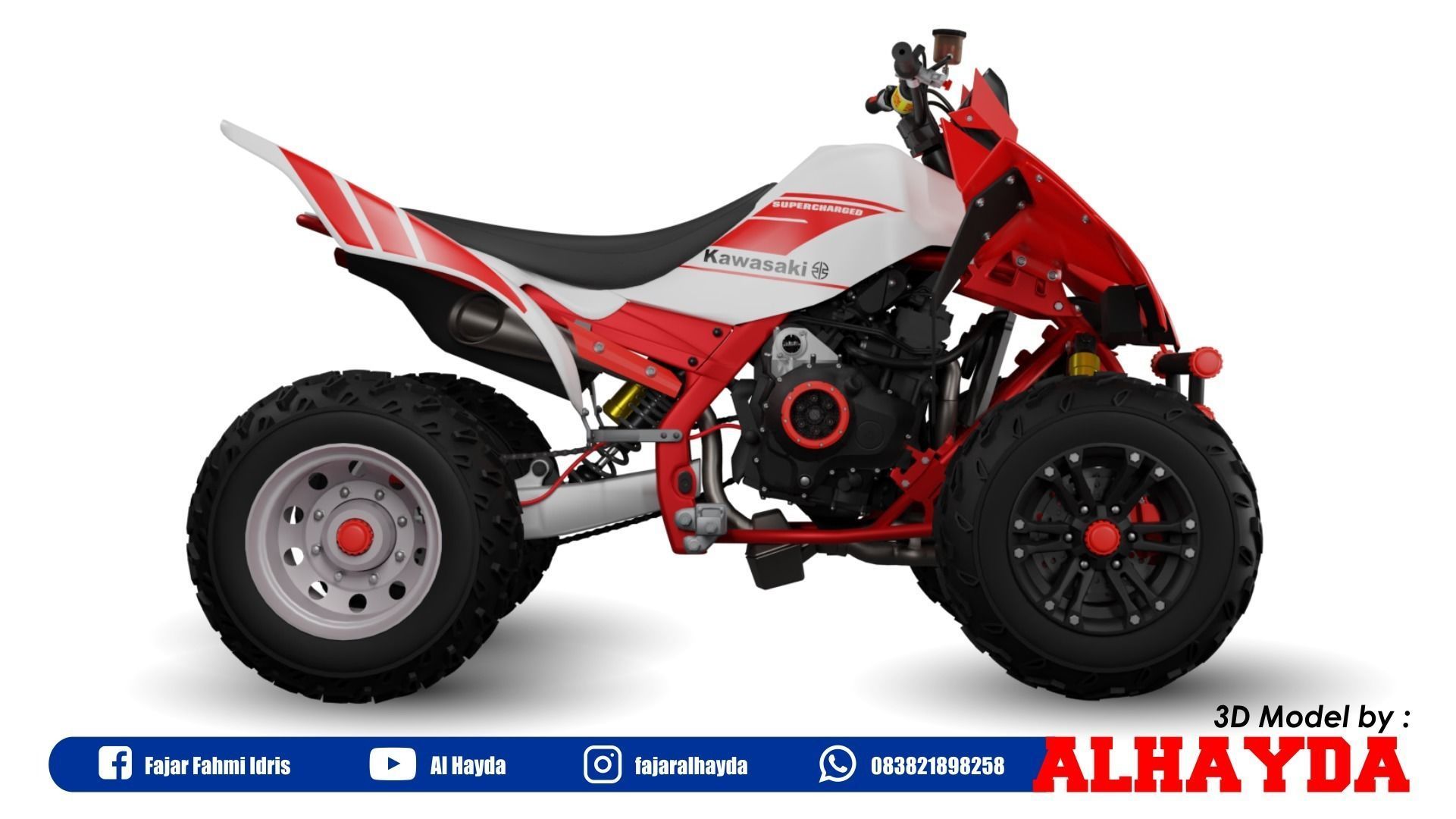 ATV Quad-bike Low-poly 3D model_2