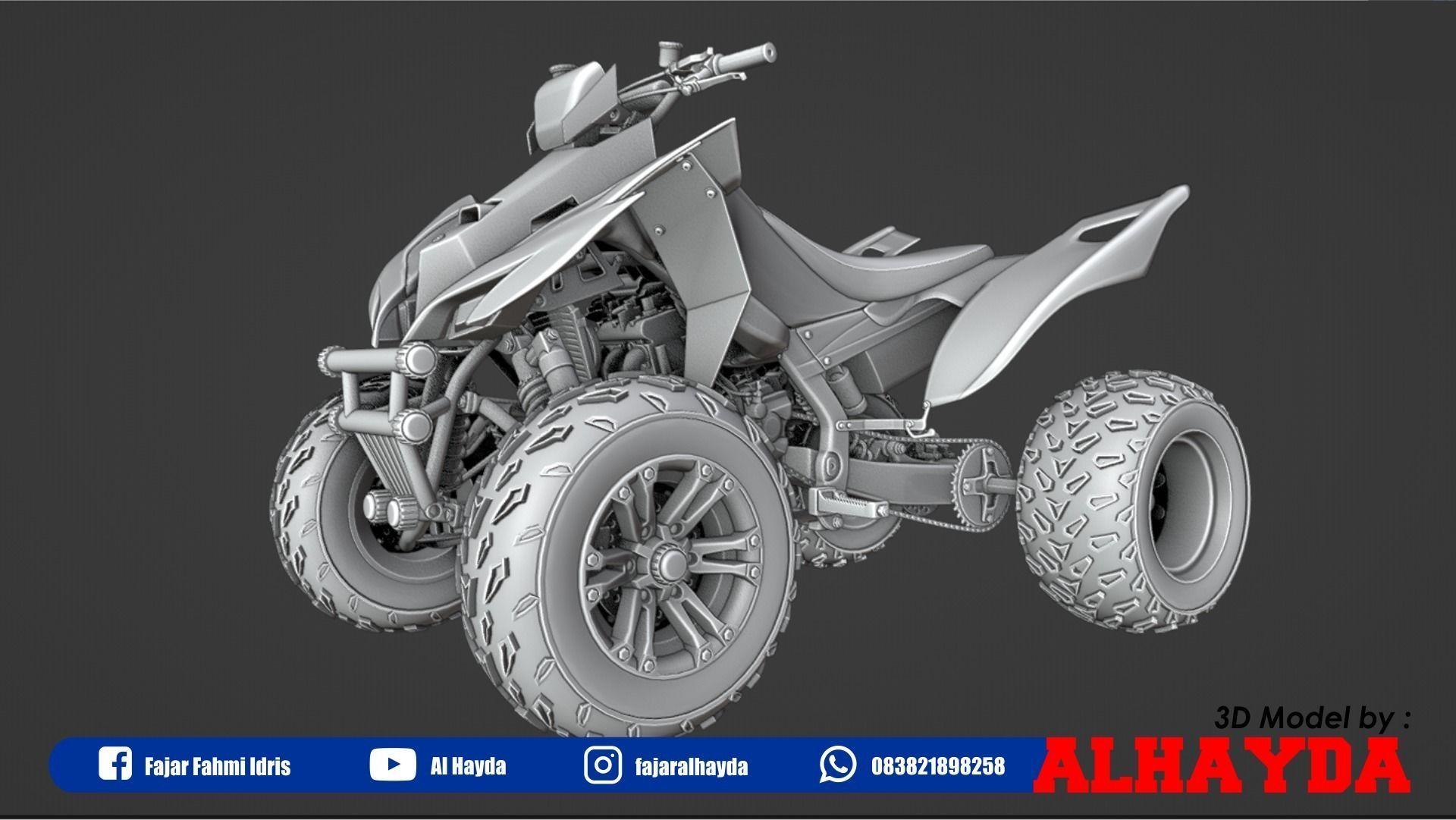 ATV Quad-bike Low-poly 3D model_4