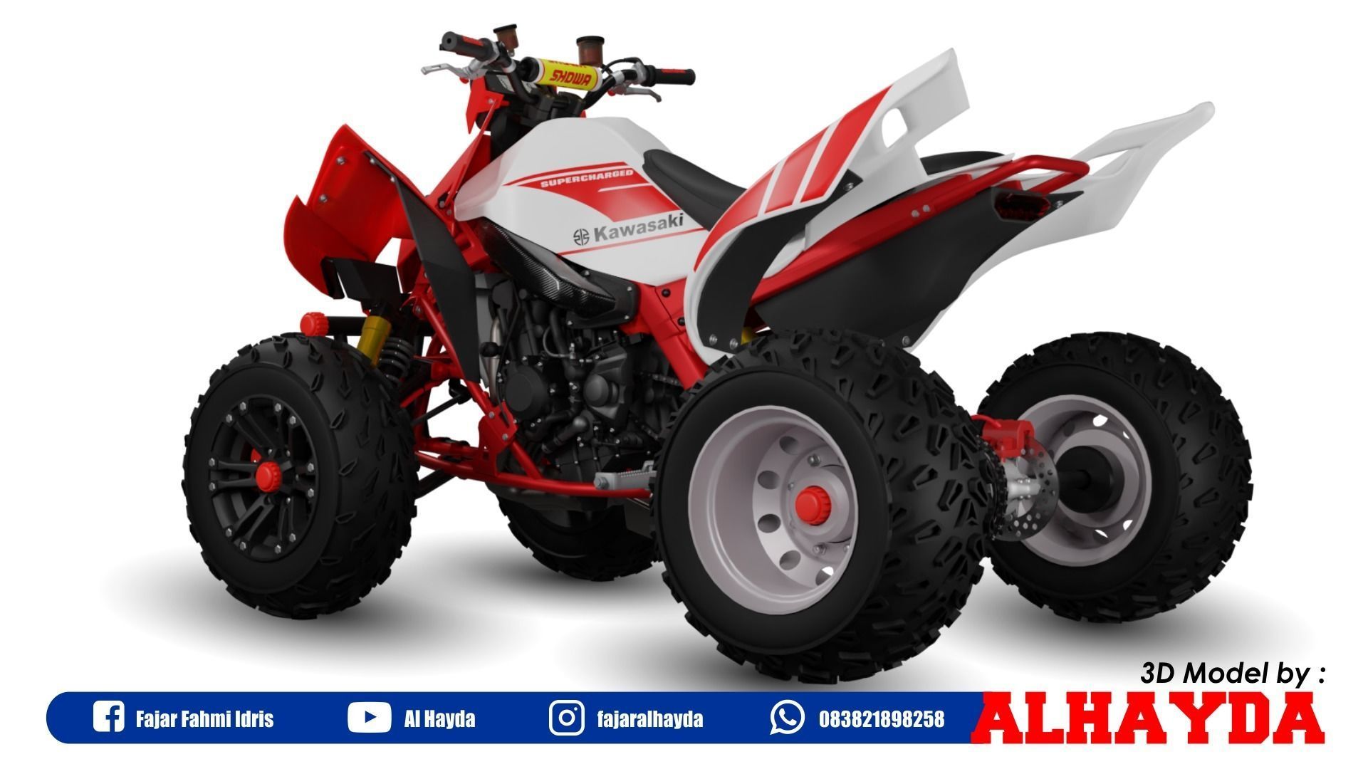 ATV Quad-bike Low-poly 3D model_3
