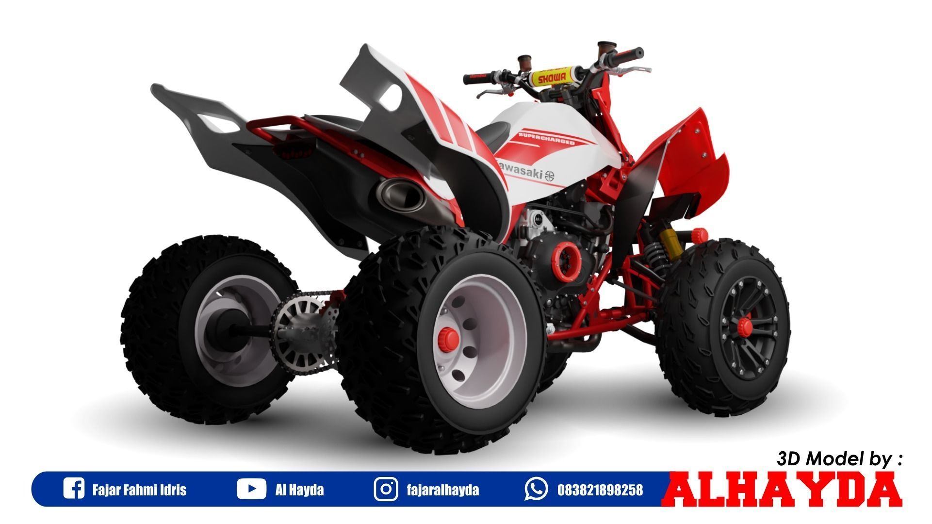 ATV Quad-bike Low-poly 3D model_1