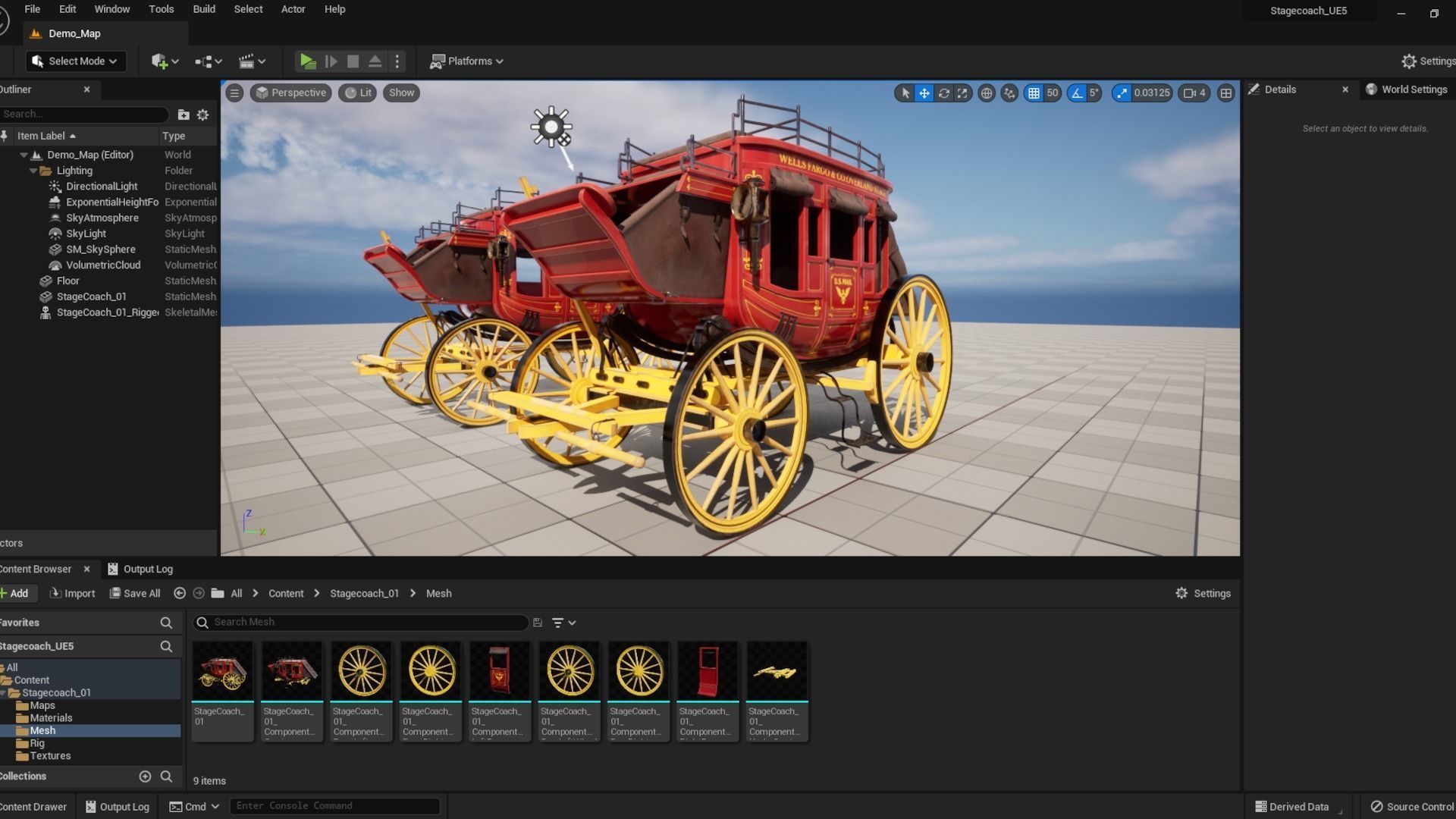 Stagecoach Wagon Low-poly 3D model_15