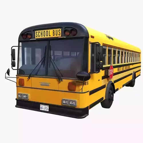 School bus Thomas Low-poly 3D model