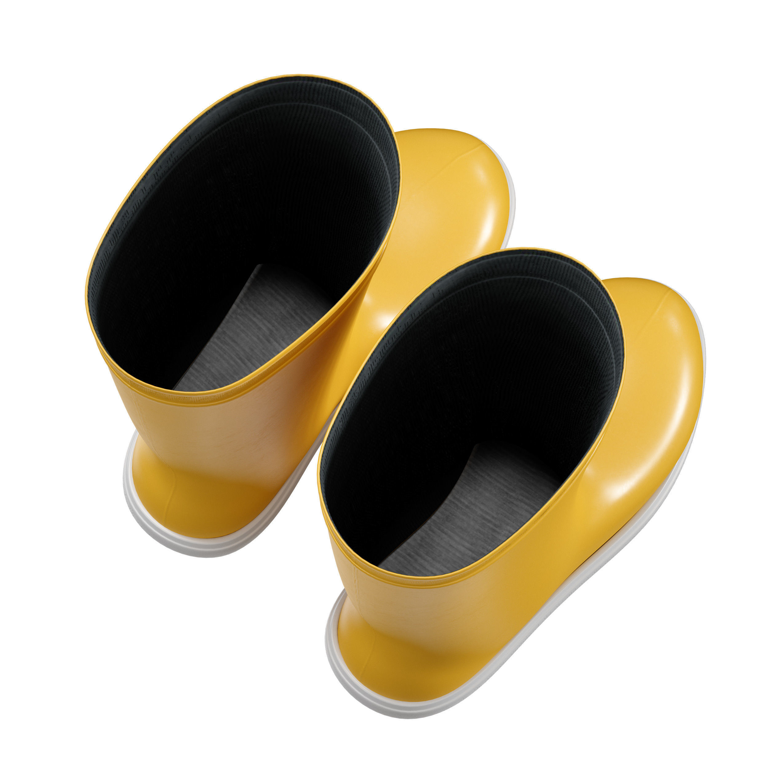 Yellow rubber boots 3D model_11