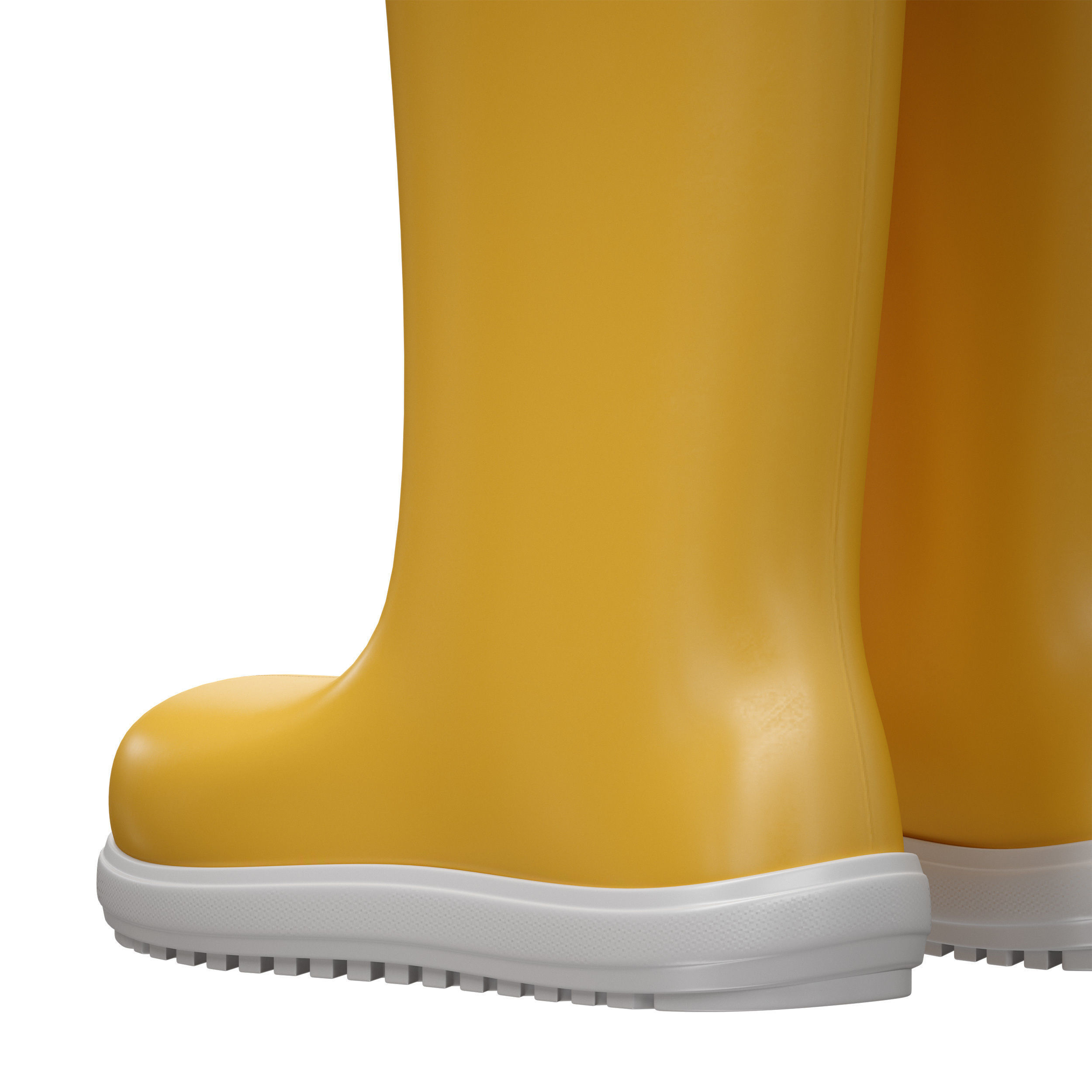 Yellow rubber boots 3D model_9
