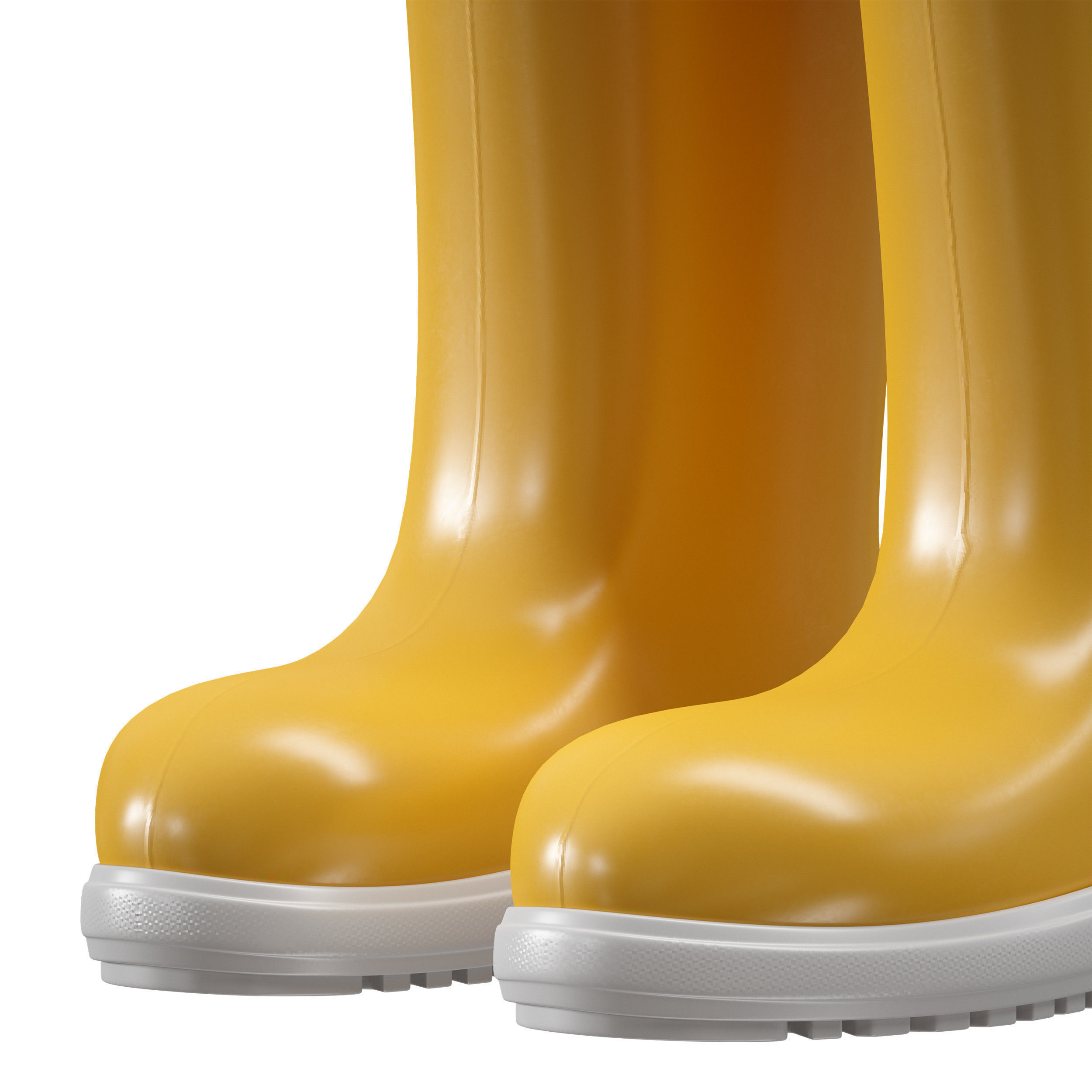 Yellow rubber boots 3D model_8