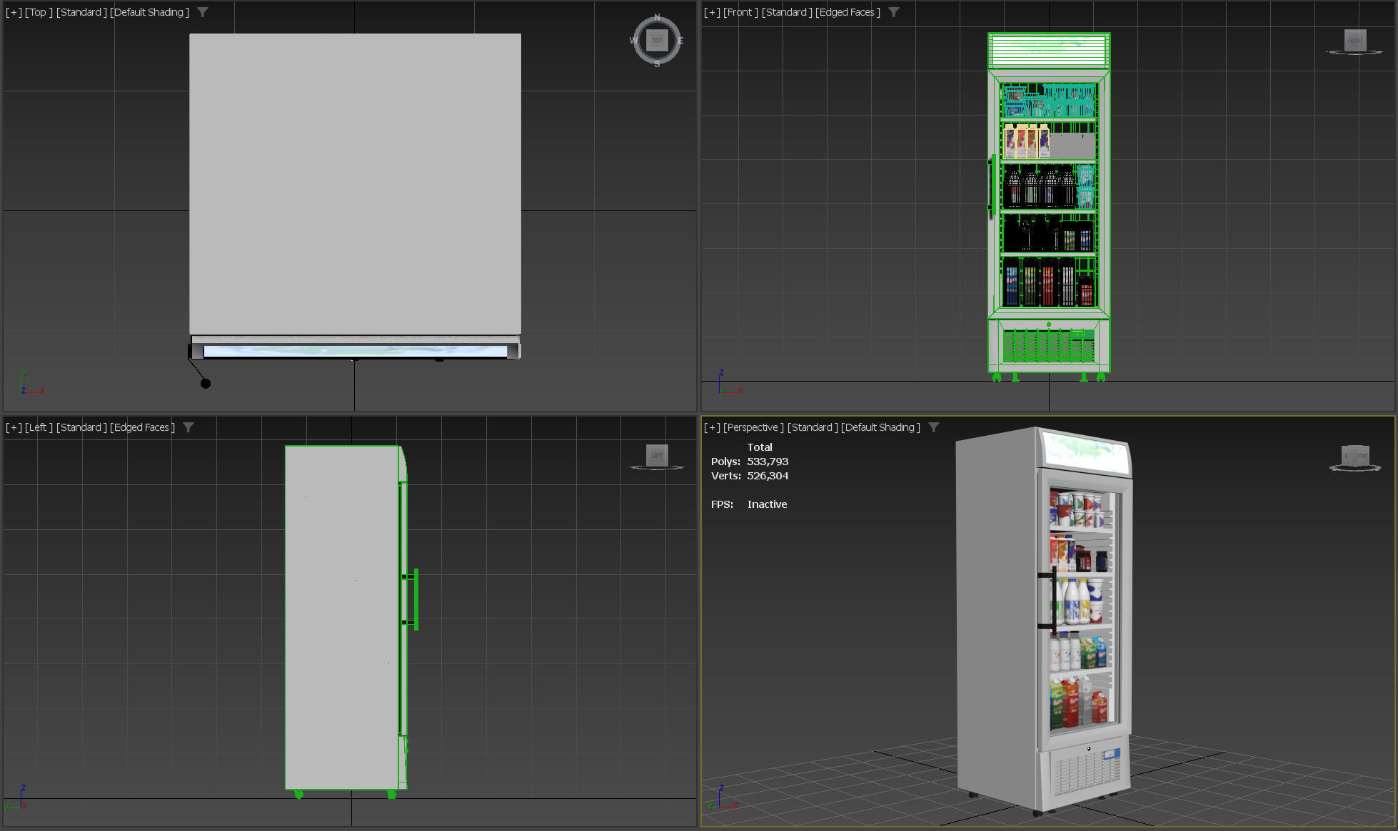 Freezer cabinet with dairy products Low-poly 3D model_8