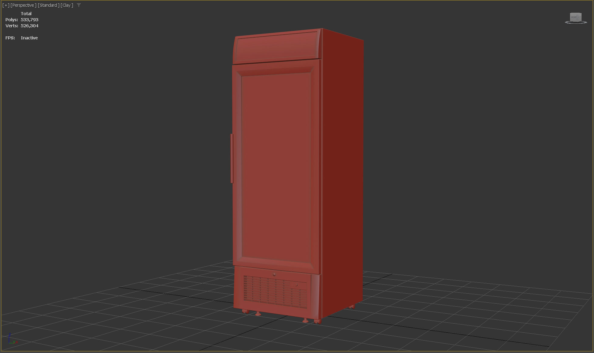 Freezer cabinet with dairy products Low-poly 3D model_10