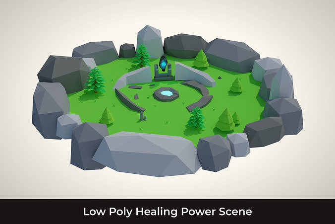 3D model Low Poly Healing Power Scene VR / AR / low-poly | CGTrader