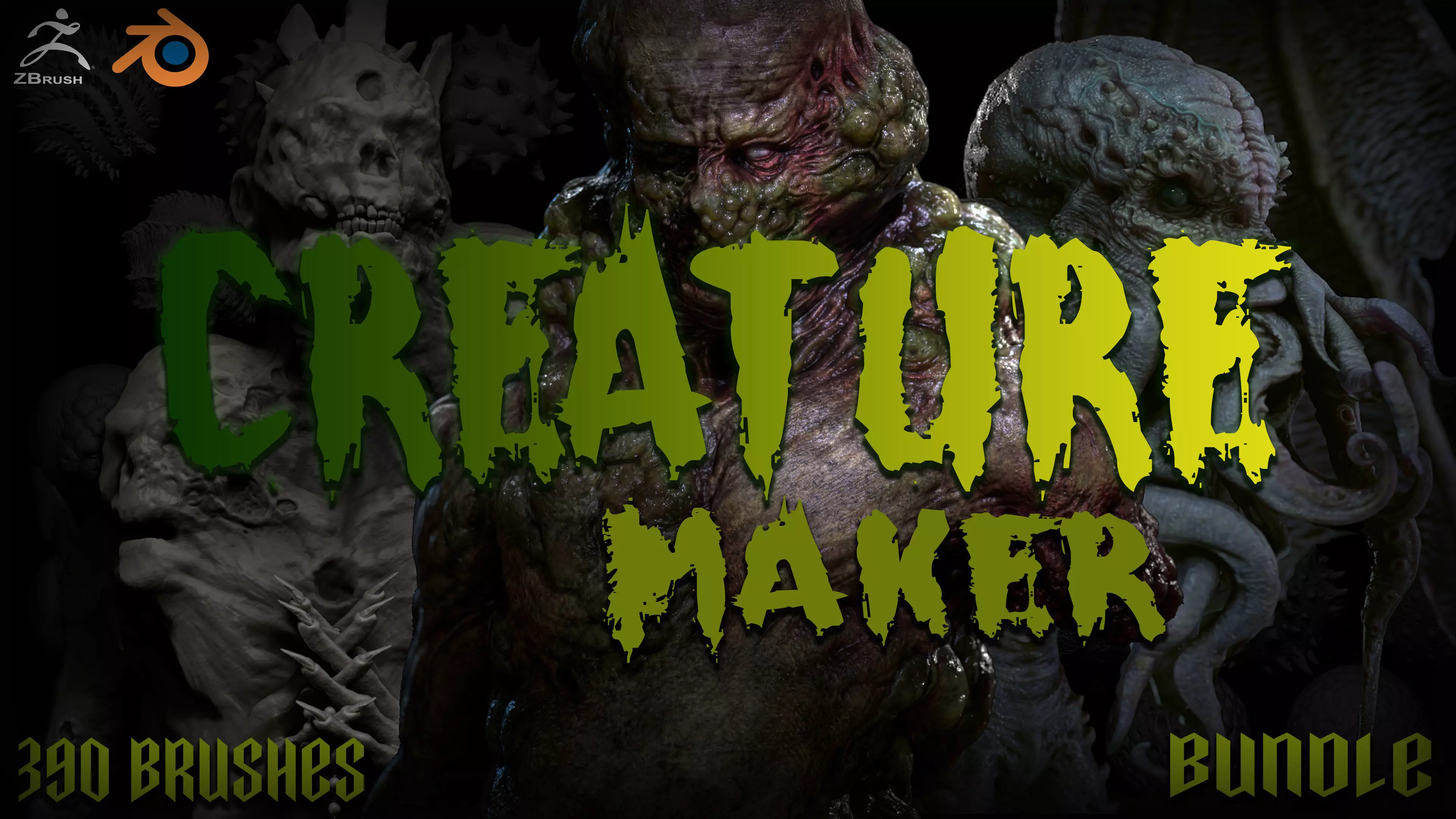 Zbrush Blender Creature Maker 390 Brushes Bundle 20 OFF Texture_0