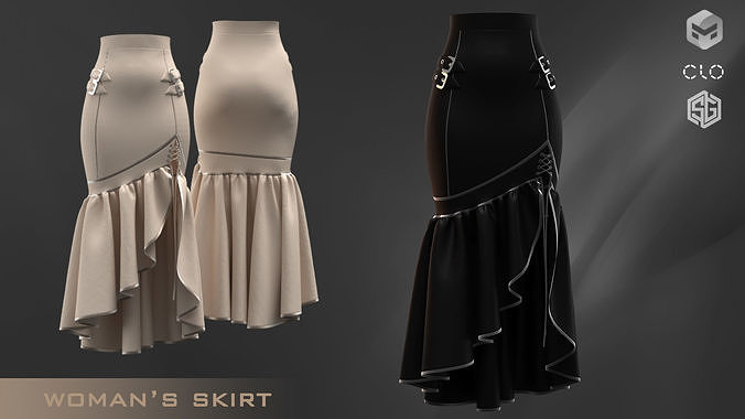 wonam long skirt 3D model