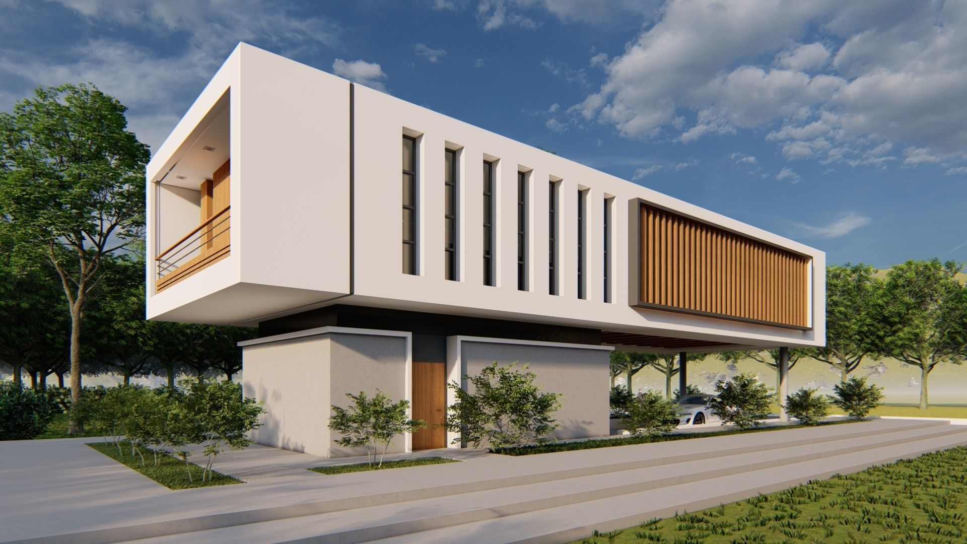 MODERN SMALL HOUSE 3D model_3