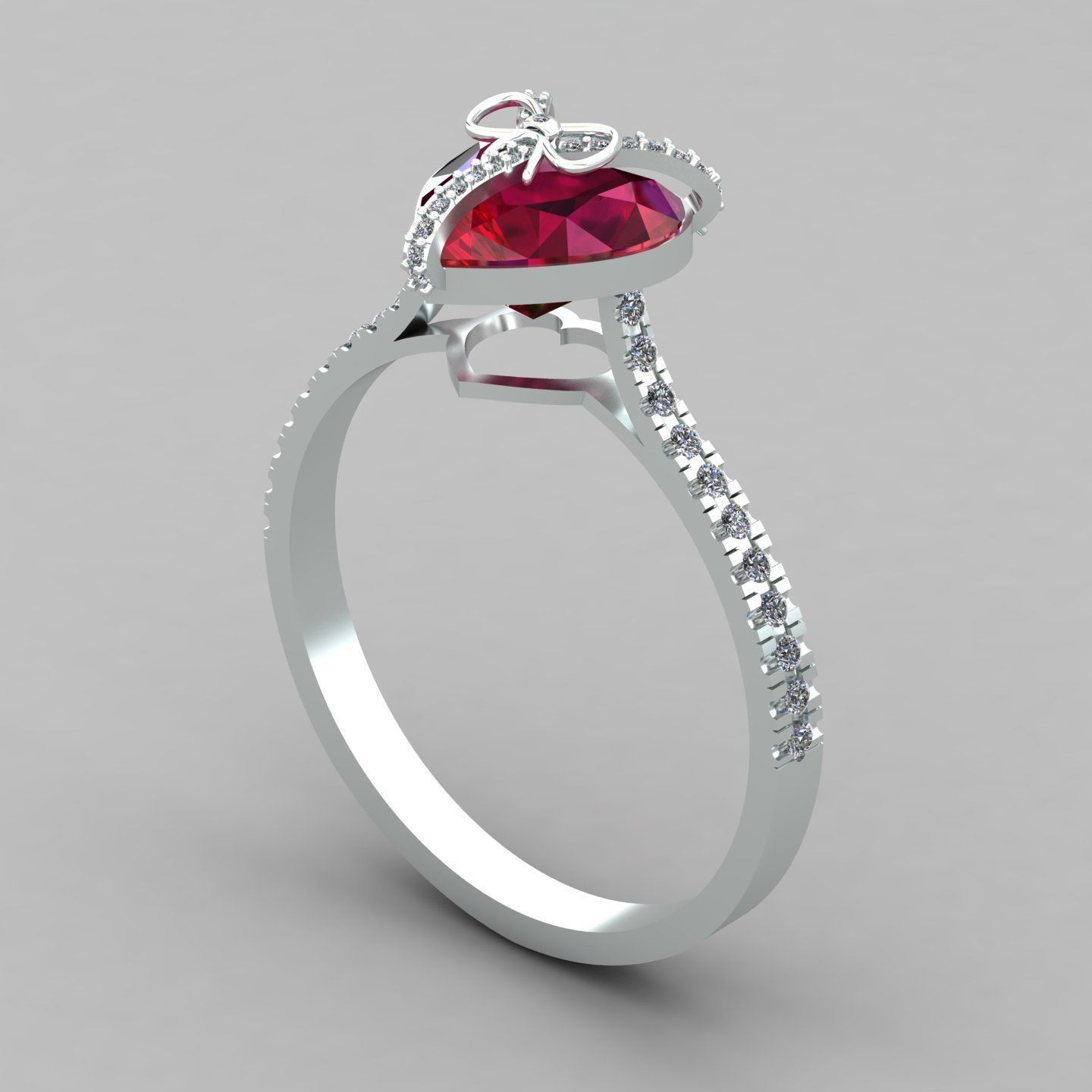 Heart gift ring 1 3D print model_1