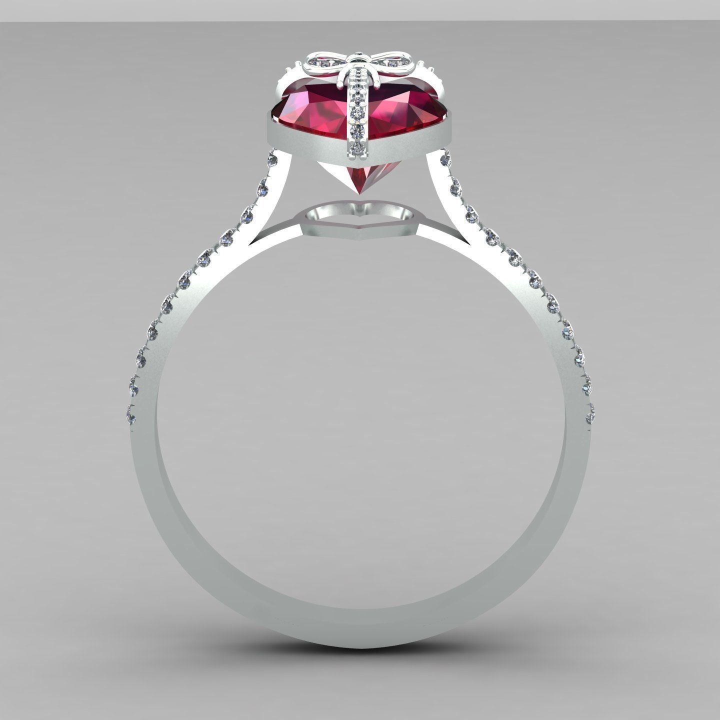 Heart gift ring 1 3D print model_5
