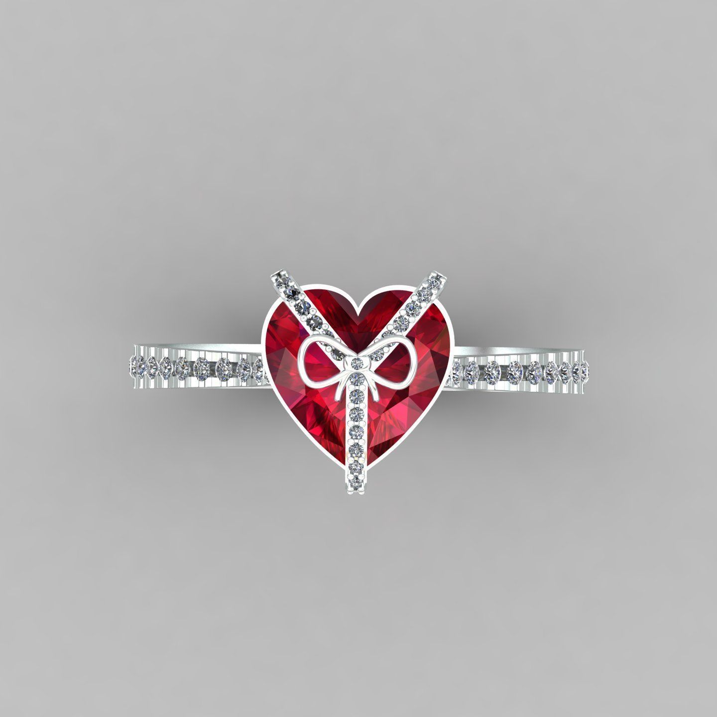 Heart gift ring 1 3D print model_2