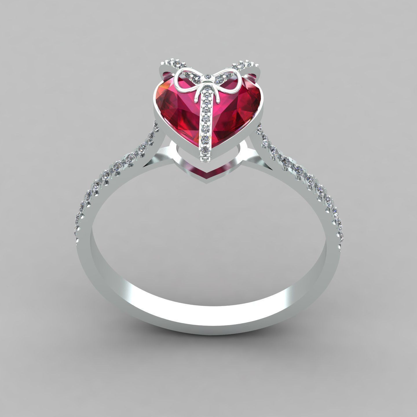 Heart gift ring 1 3D print model_4