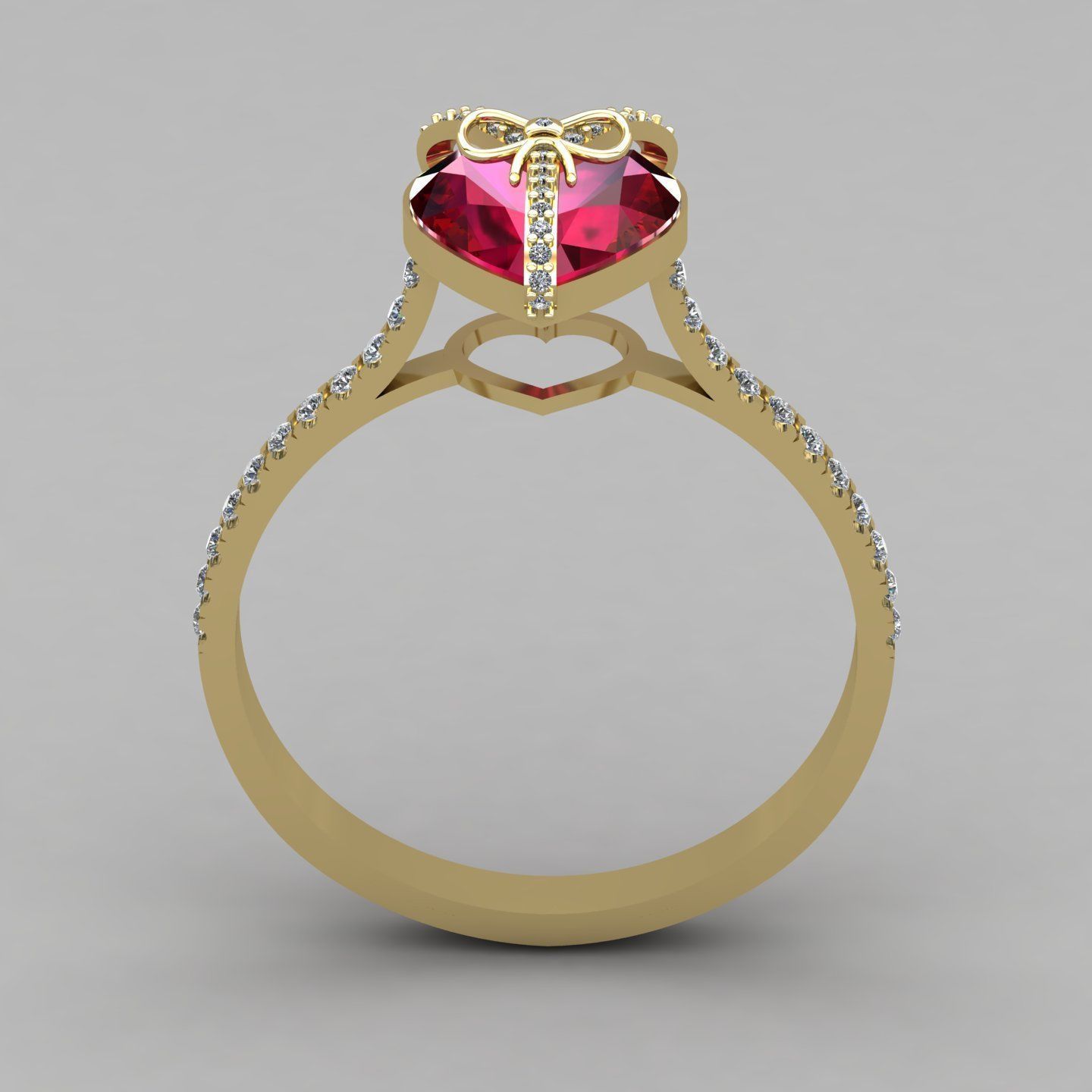 Heart gift ring 1 3D print model_9