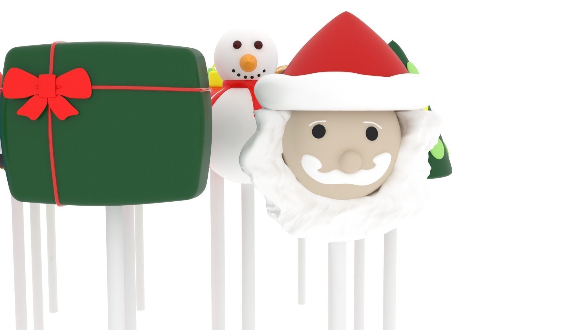 Christmas Cake Pops Set 3D model_17