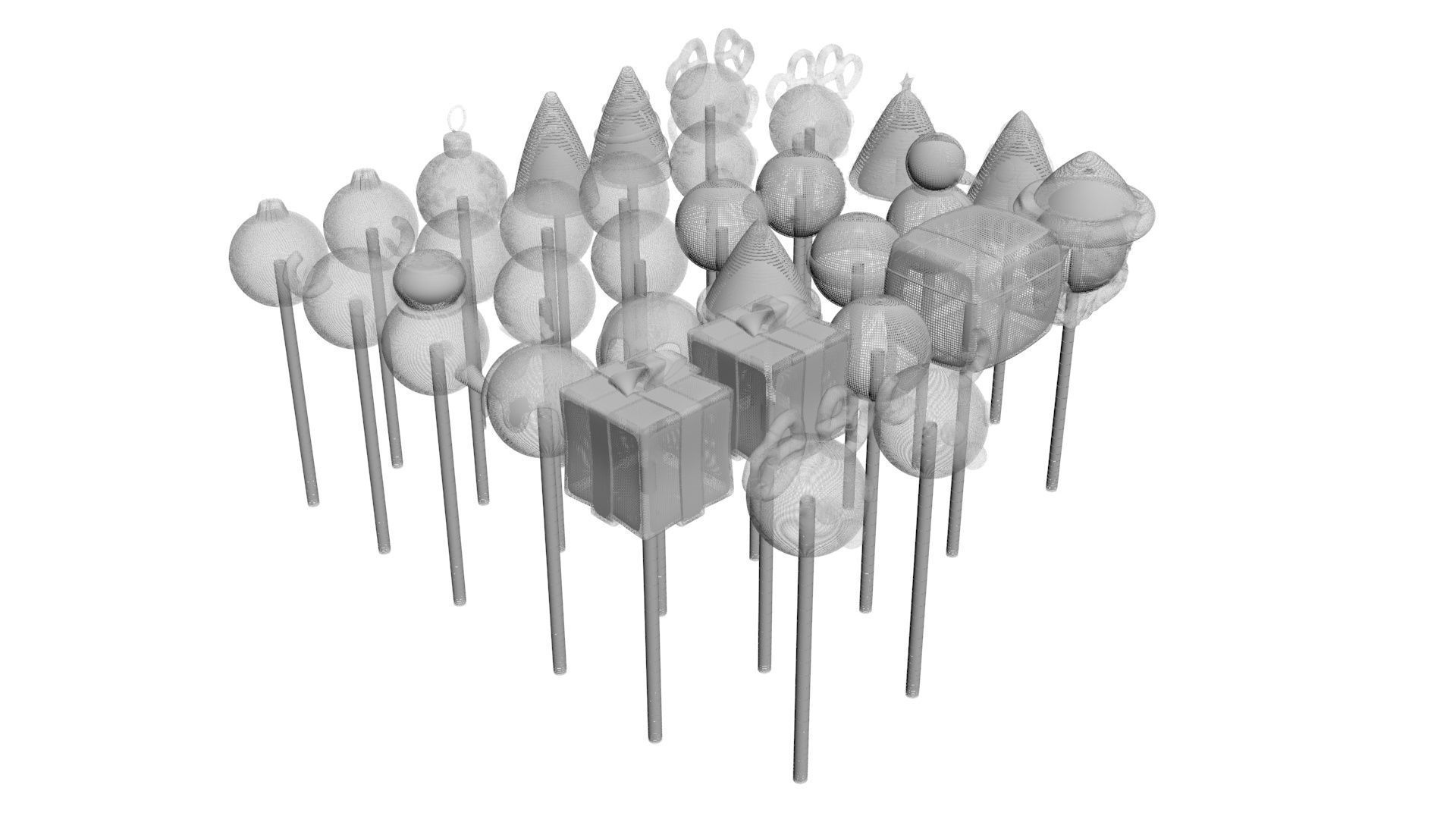Christmas Cake Pops Set 3D model_31