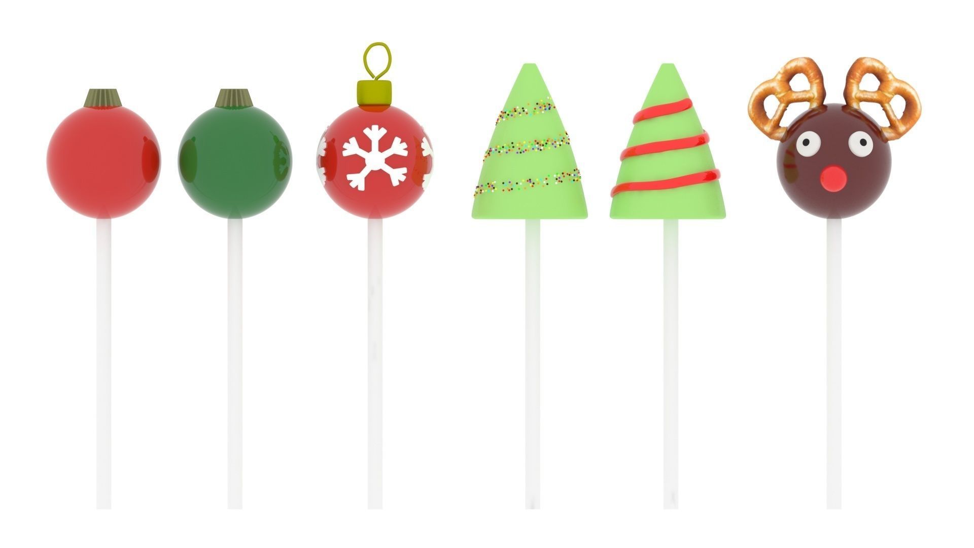 Christmas Cake Pops Set 3D model_25