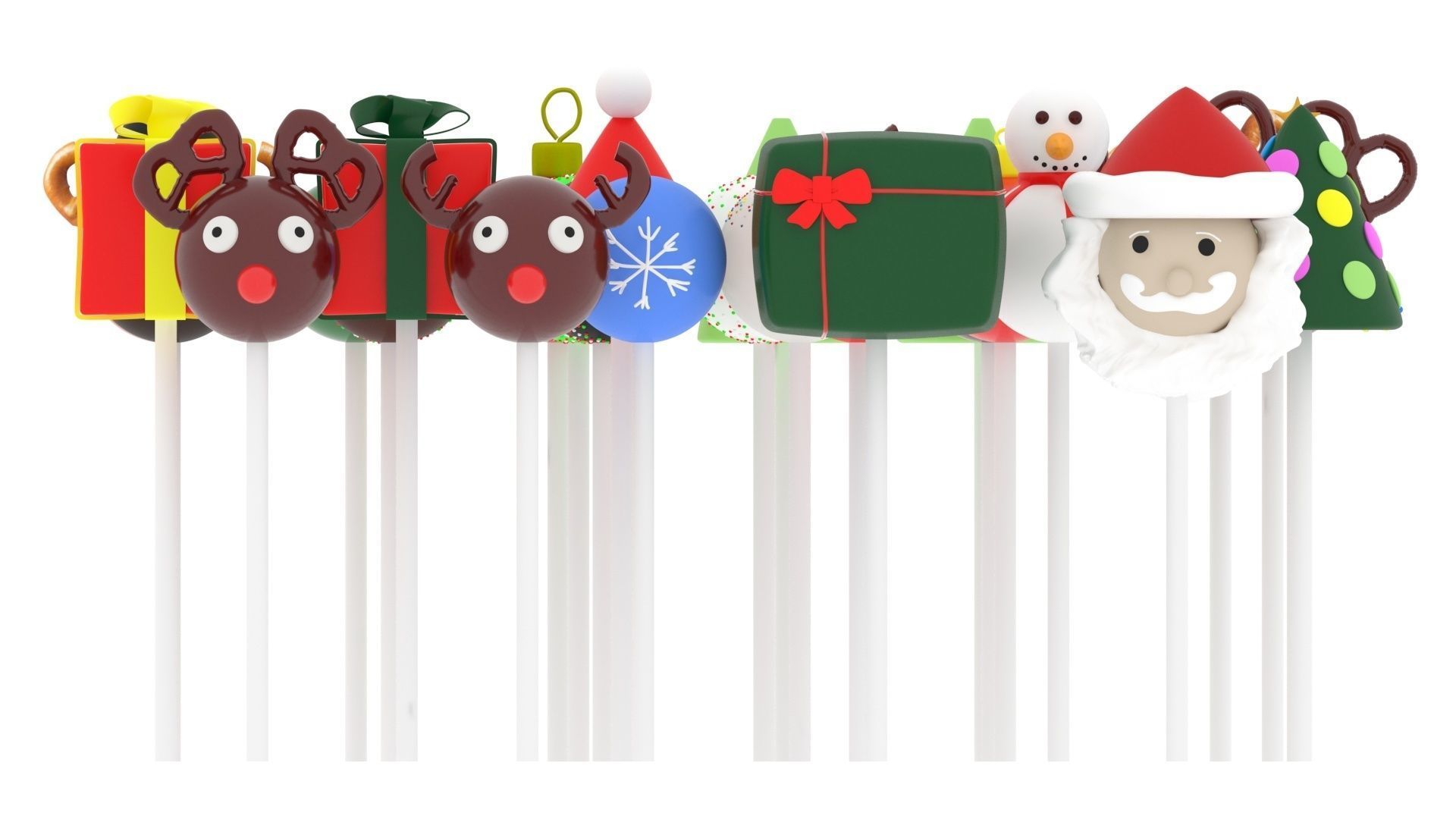 Christmas Cake Pops Set 3D model_20