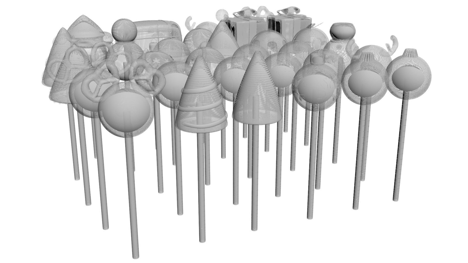 Christmas Cake Pops Set 3D model_33