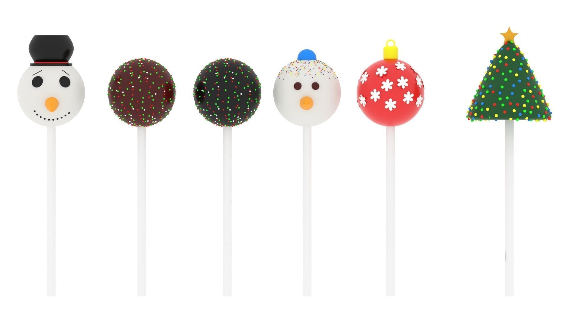 Christmas Cake Pops Set 3D model_27