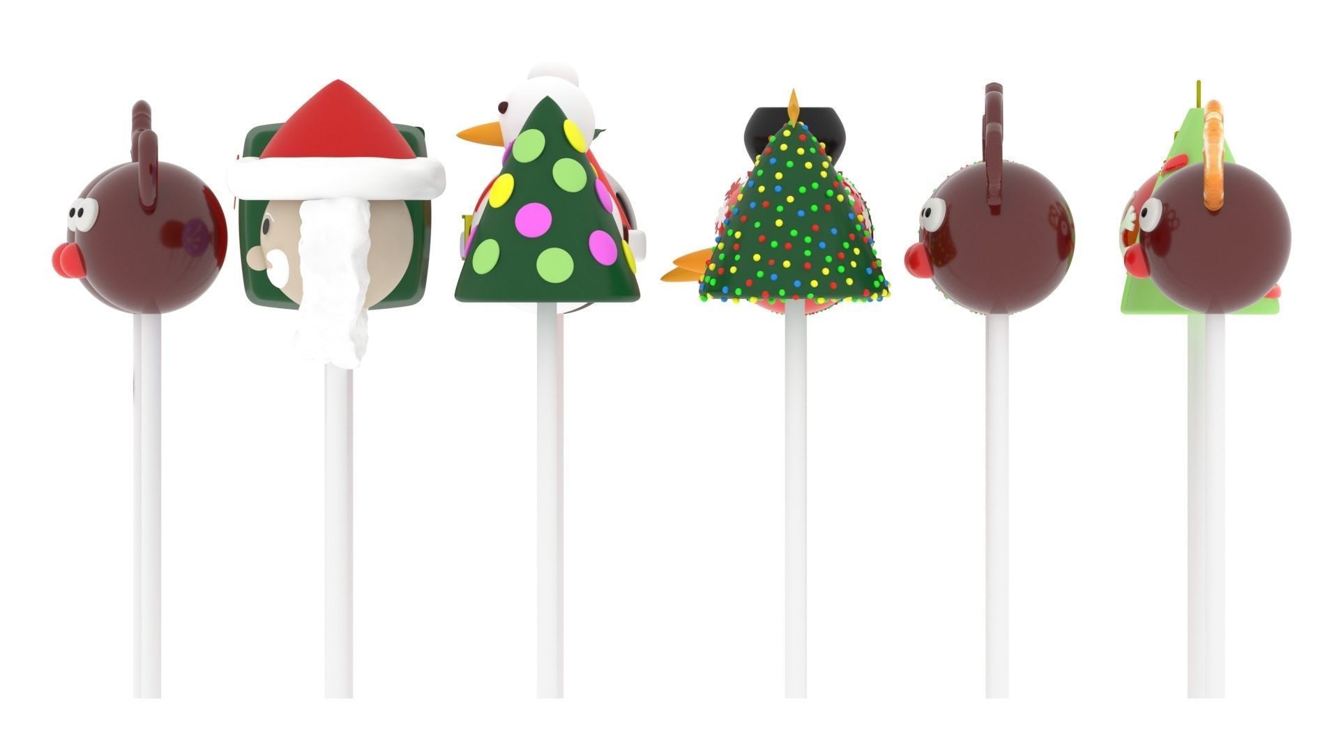 Christmas Cake Pops Set 3D model_24